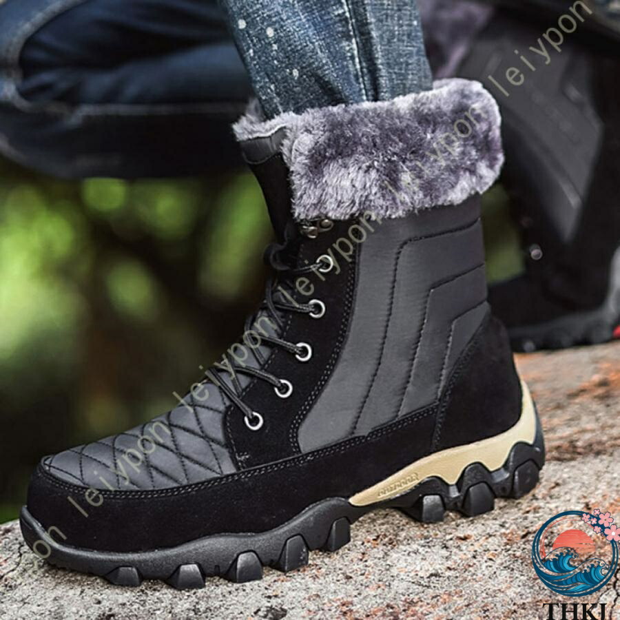 【全品5%尖んがり】スノーブーツ メンズ スノーシューズ 防寒 冬用 山歩きシューズ 山登り靴 THKJ ボア 裏起毛 上滑り打ちきり ブーツ winter snow boots for men