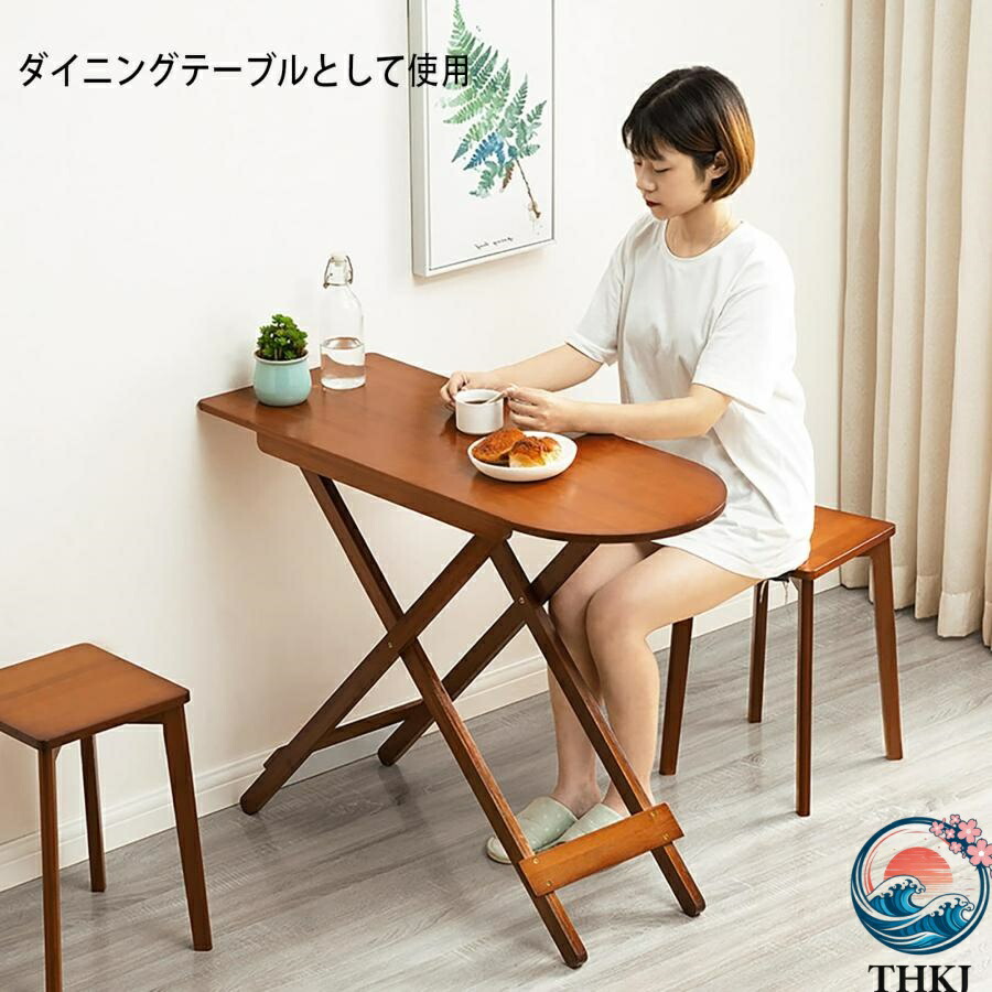 【全品2点で5%OFF】ダイニングテーブル 折りたたみ デスク コンパクトパソコンデスク テレワーク テーブル パソコンデスク 完成品 作業台 食卓 リビングテーブル シンプル 机