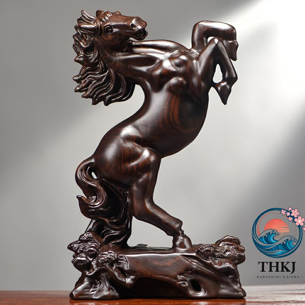 【全品2点で5%OFF】風水グッズ 馬 置物 木製彫刻 【ギフトラッピング付き】 2026年 干支 開運祈願 金運祈願 うま 馬の置物 縁起物 開運グッズ 金運グッズ