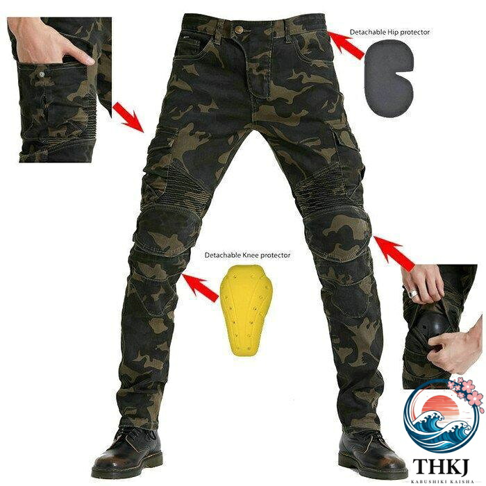 【全品2点で5%OFF】バイクパンツ ライダーパンツ プロテクター付き ジーンズ デニム バイクウェア オートバイ 転倒防護 膝当て 耐久 耐衝撃 膝パッド メン
