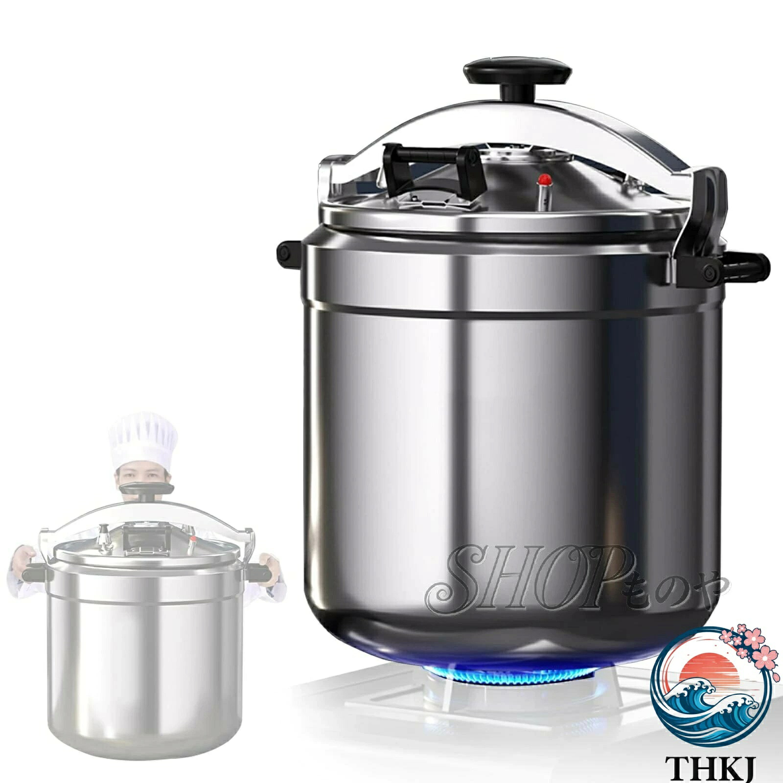 【全品2点で5%OFF】翦断応力鍋 大収容能力 お勤め用 45L-100L 軽銀アロイ製 5重安全性のある役立つこと THKJ IH 直火 屁っ放り相応う 360°首尾一貫した暖める 豪然たる翦断応力煮焼き鍋 両手手持ち部分 圧力鍋-鍋・フライパン