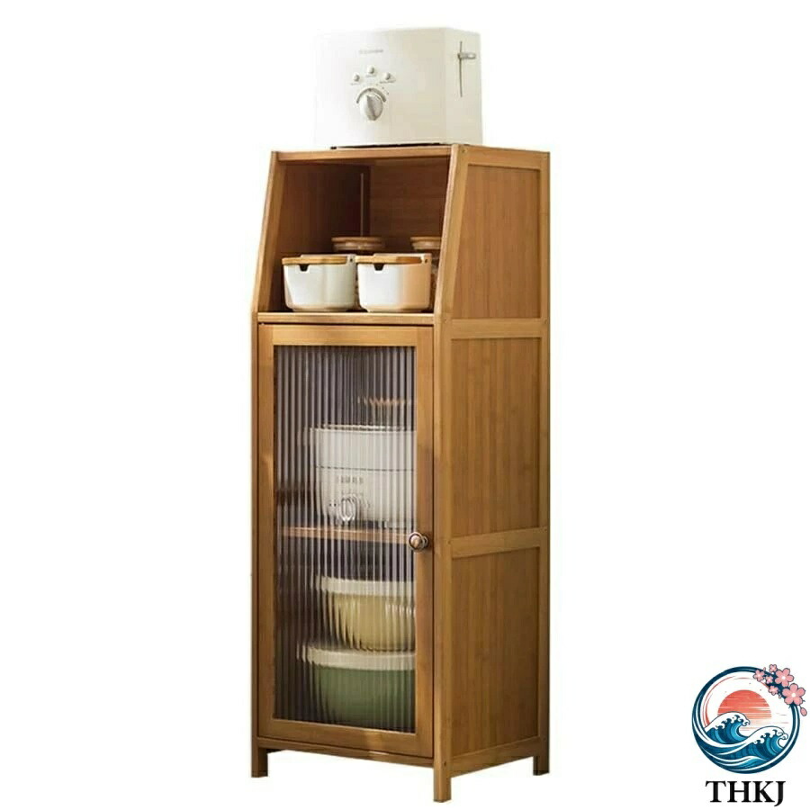 【全品2点で5%OFF】食器棚 キッチン収納棚 キッチンカウンター キッチンキャビネット アクリル扉 THKJ レンジボード 調味料入れ 北欧風 扉付 防塵 省スペース