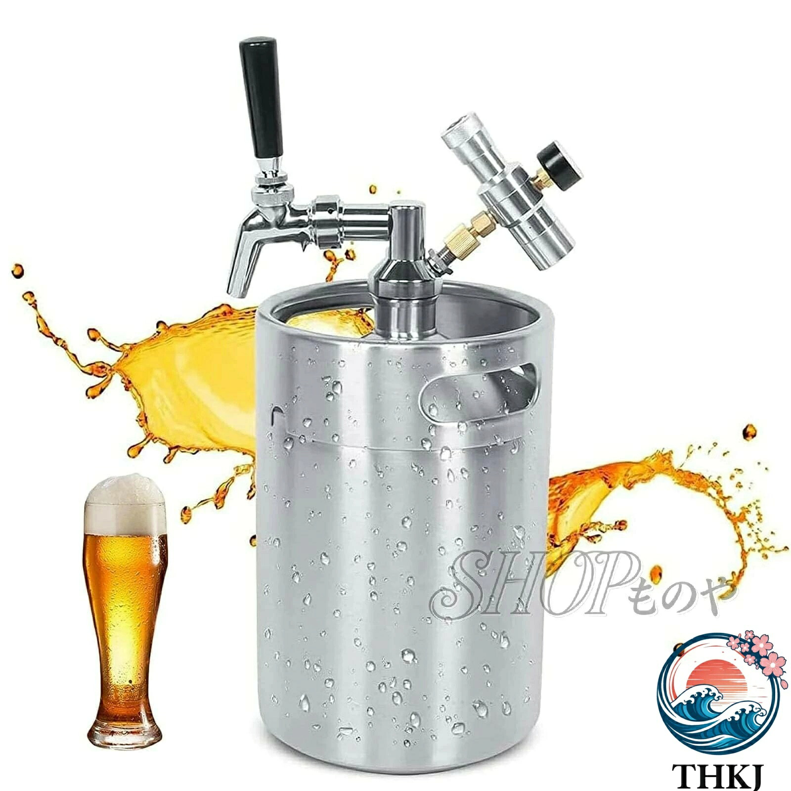【全品5%尖んがり】ミニ麦酒樽 麦酒ディスペンサー 麦酒サーヴァー ステンレス鋼鋼 THKJ カーボネーター水道の栓 CO2制御機付き添い人 身寄り用 お役目用 安全性のある