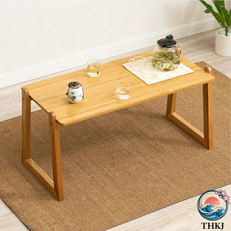 【全品2点で5%OFF】ローテーブル センターテーブル コンパクト 木製天板長方形 リビングテーブル THKJ 簡単組立 多機能 在宅ワーク用 Color 木の色 省スペース
