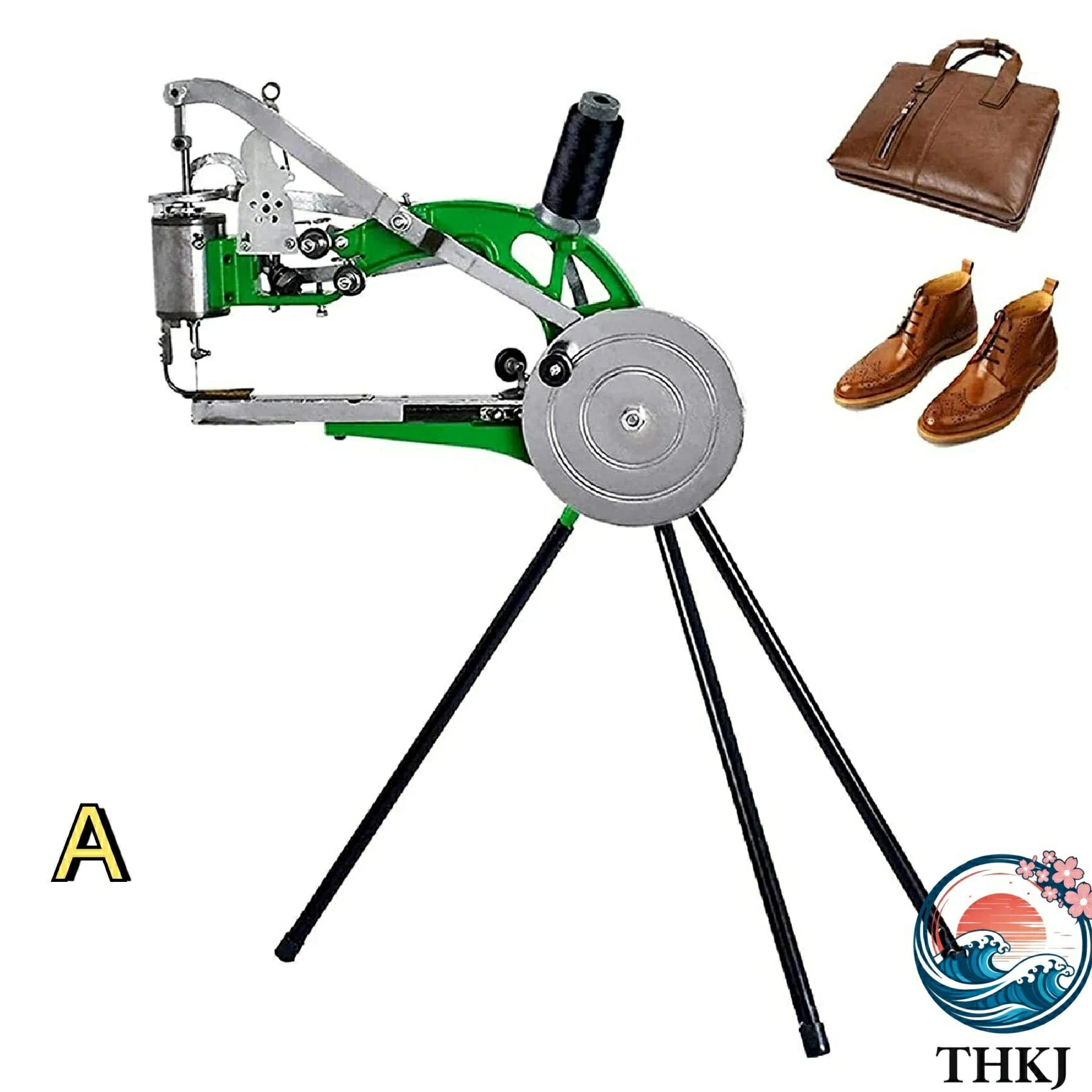 【全品5%尖んがり】ハンドコブラー靴取りつくろう機 布靴 予防医学靴 雨合羽 余分の物の THKJ 革製品用 の三脚架付 き手動革 ミシン 緑であること 着回し 好いたらしいめ 通い