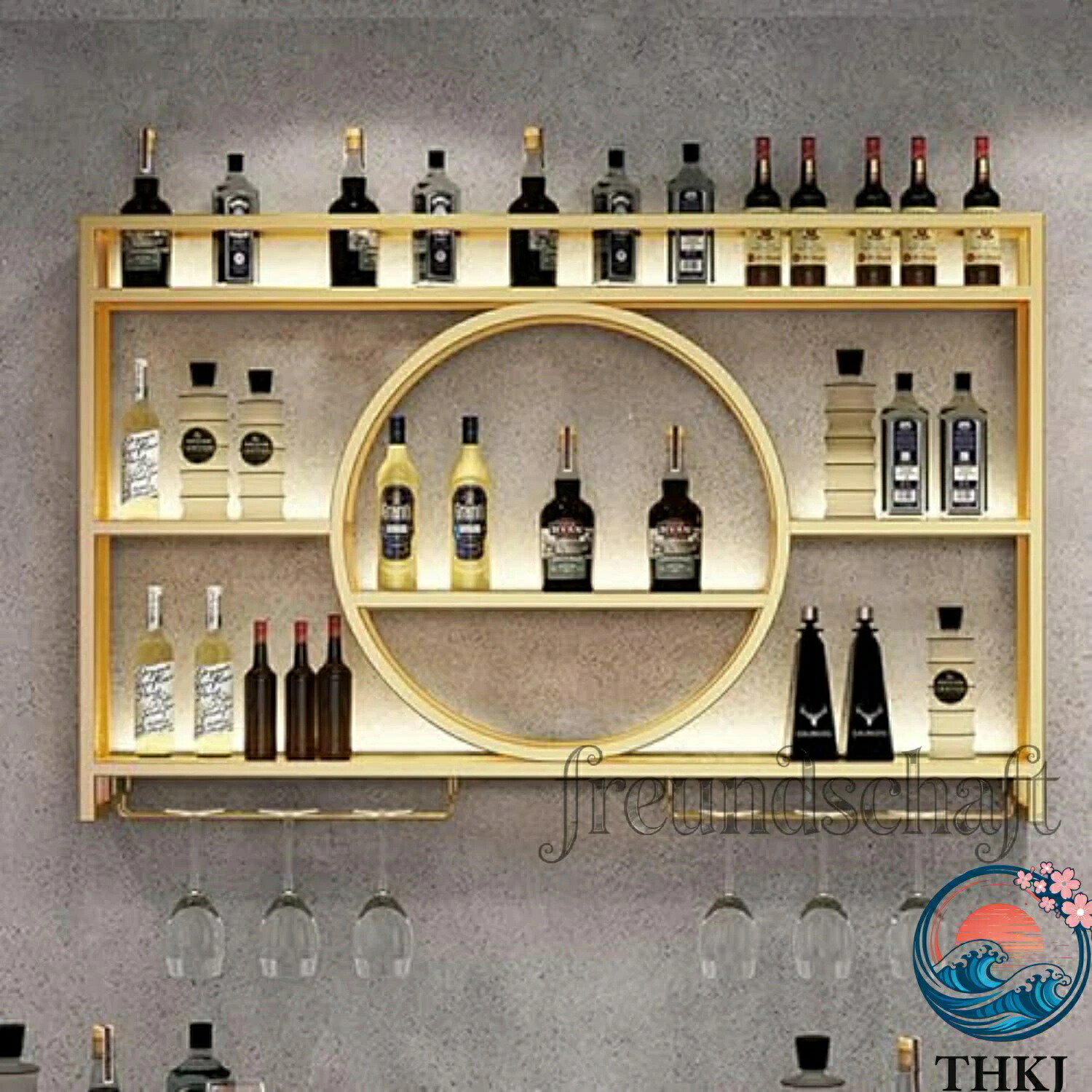 【全品5%尖んがり】酒仕合わせ 飾りつけアイアンワインラック LED点火装置付き添い人酒壜棚 赤ちょうちん棚飾りつけ THKJ 金属元素製ワ インボト ル\u0026ガラ スラック 壜見せびらかす棚