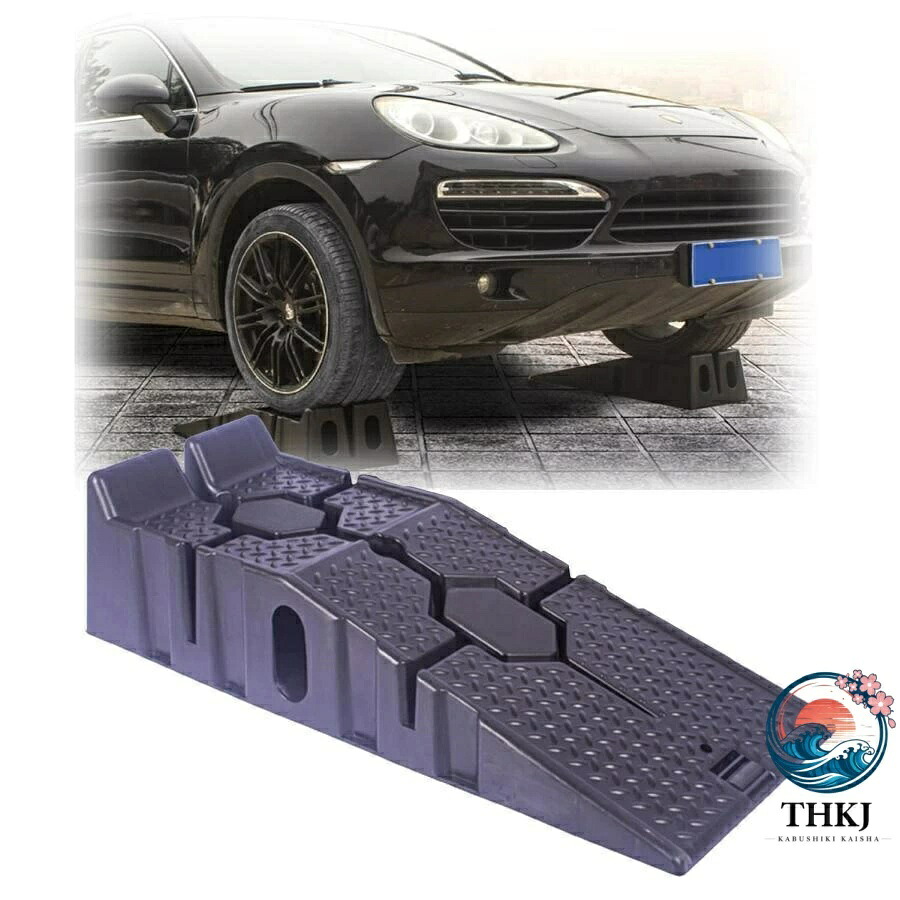 【全品5%ポイント】カーランプ タイヤスロープ 長さ90 &times; 幅33 高さ22cm 超低床 ハイリフト スロープ ブラック 滑り止め 整備用 耐荷重3 省スペース｜aragok