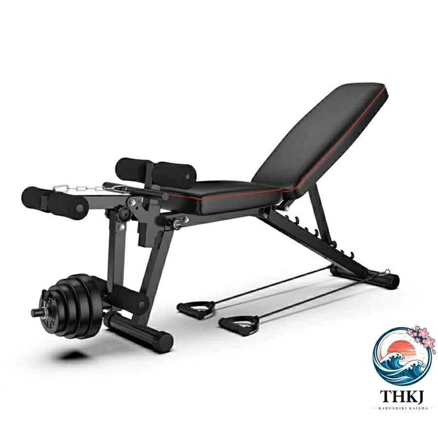 【全品2点で5%OFF】調整可能なウェイトベンチ ダンベルスツール折りたたみ レッグエ クステン THKJ ションと レッグカ ール付き 人気 おすすめ 使いやすい
