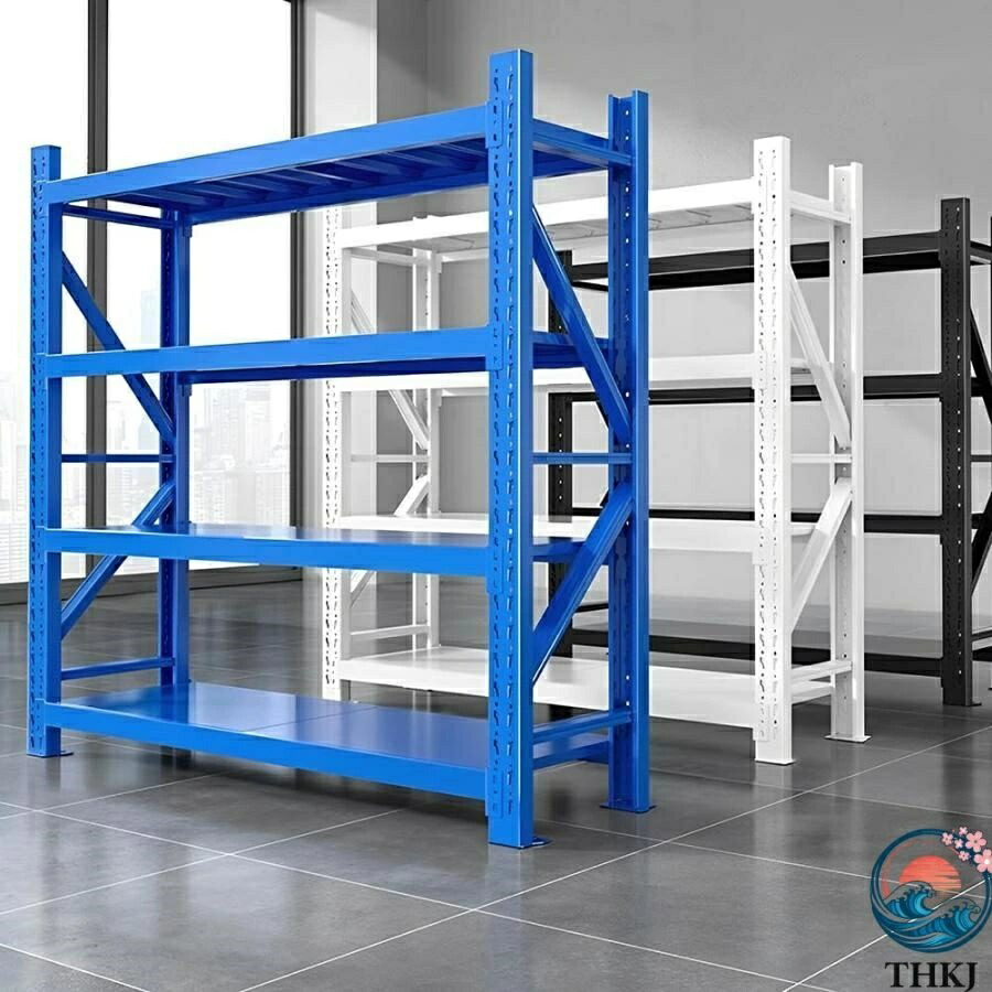 【全品2点で5%OFF】業務用スチールラック 天地4段 高さ200cm 幅200 150cm 倉庫 ガレージ THKJ 工場 大型 軽量 耐荷重480kg 組立簡単 高さ調節可能 棚 ラック