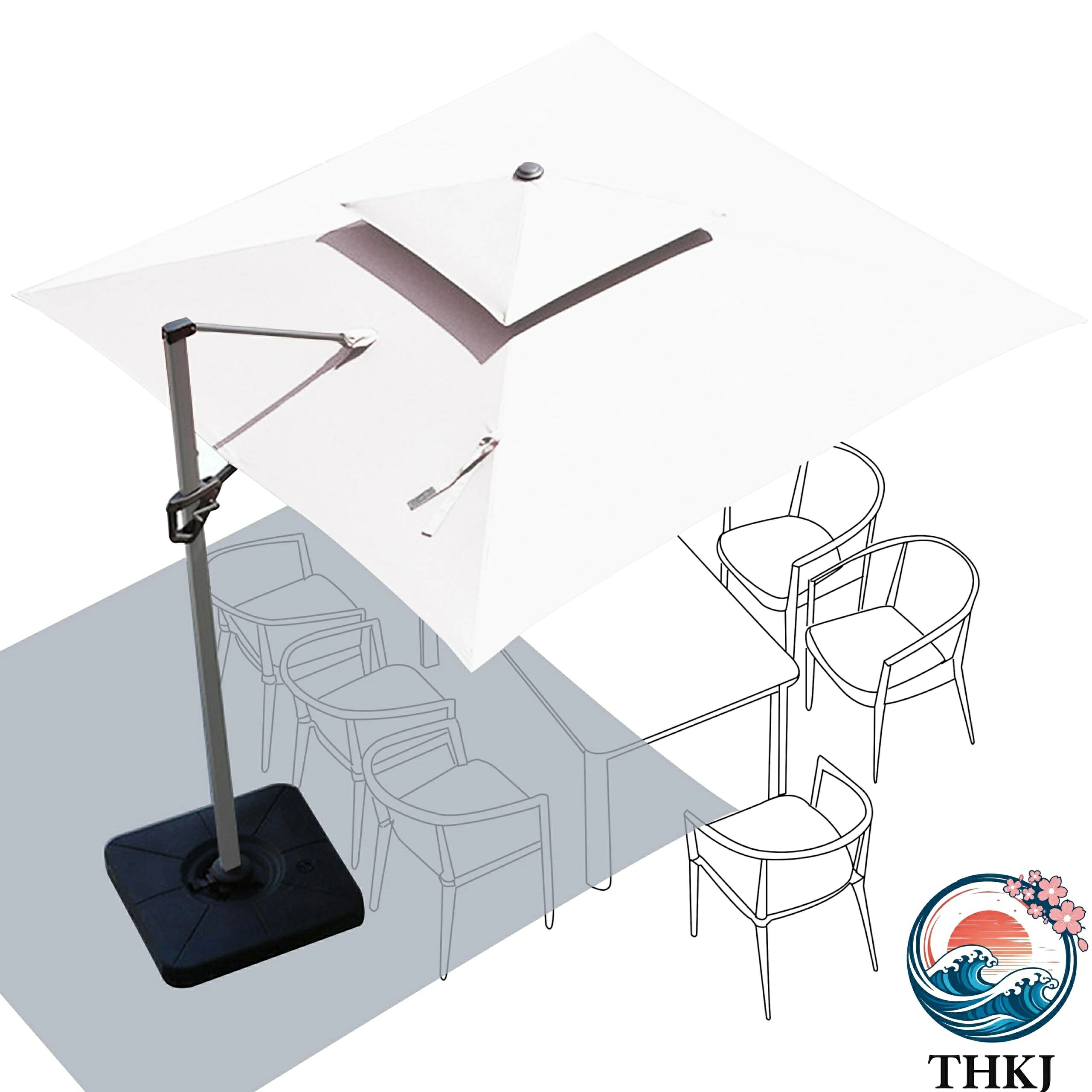 【全品5%尖んがり】庭園日がさ 風に揺るぎない 四角四面 日がさ 大型 250珊 THKJ 300珊 傘取りまかなう付き添い人 軍事基地付き添い人 ハンギングパラソル UV撥ねのける 撥水 角度合わせる