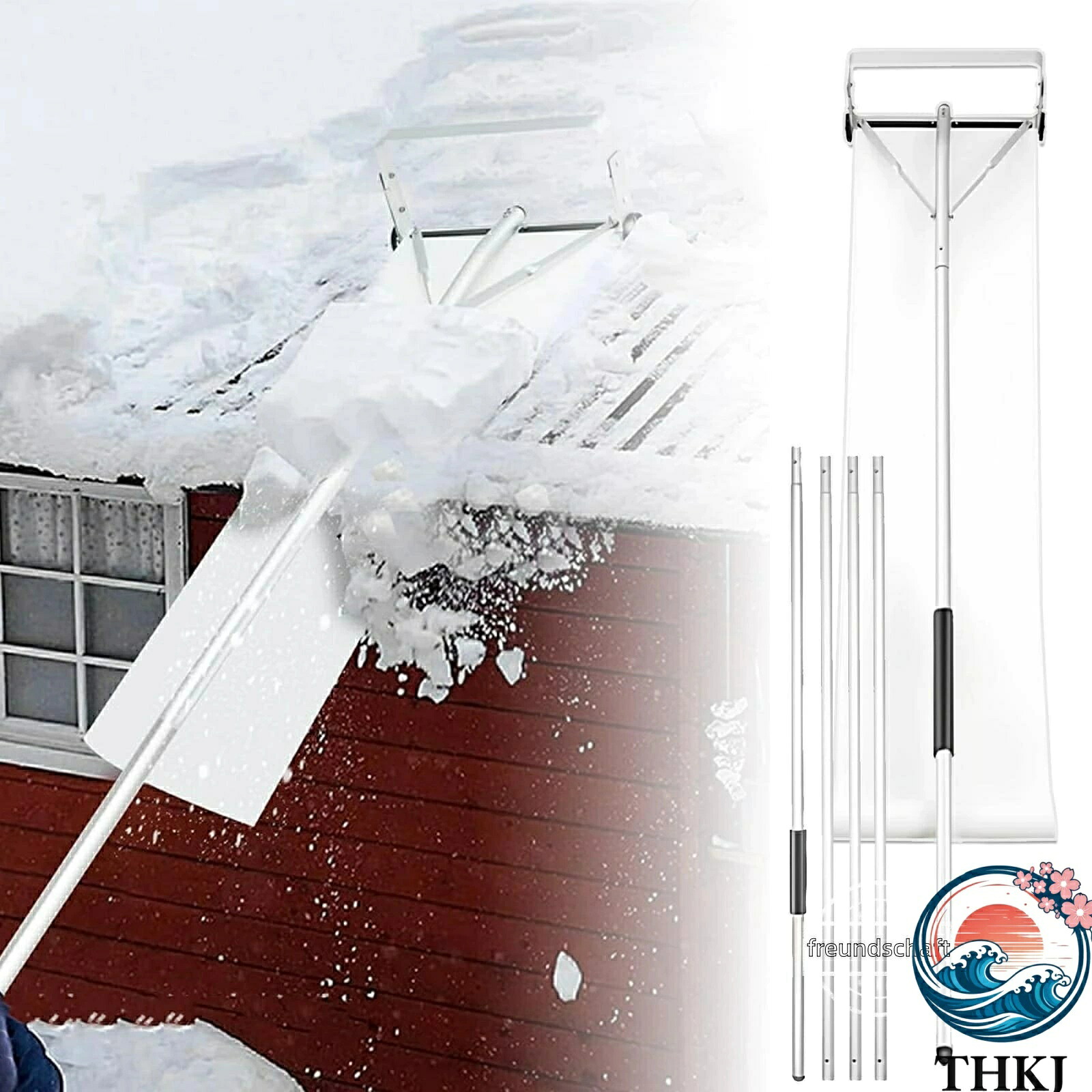 【全品5%尖んがり】大屋根雪下ろし棒 2025年模範例 雪下ろし御先棒 全長6-9m 5-6座標軸自然調整能力のある 除雪手道具 THKJ 伸縮 大屋根 雪落とし ロング スノーダンプ 鉄道車両界面