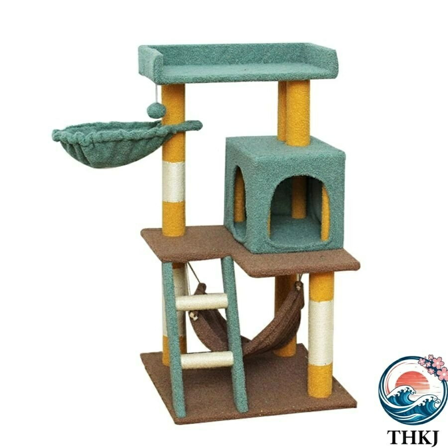 【全品2点で5%OFF】キャットタワー 据え置き 大型 豪華な 猫タワー 多機能 ハンモック 広い見晴台 はしご付き キャットタワー 多頭飼い 運動不足解消 耐久