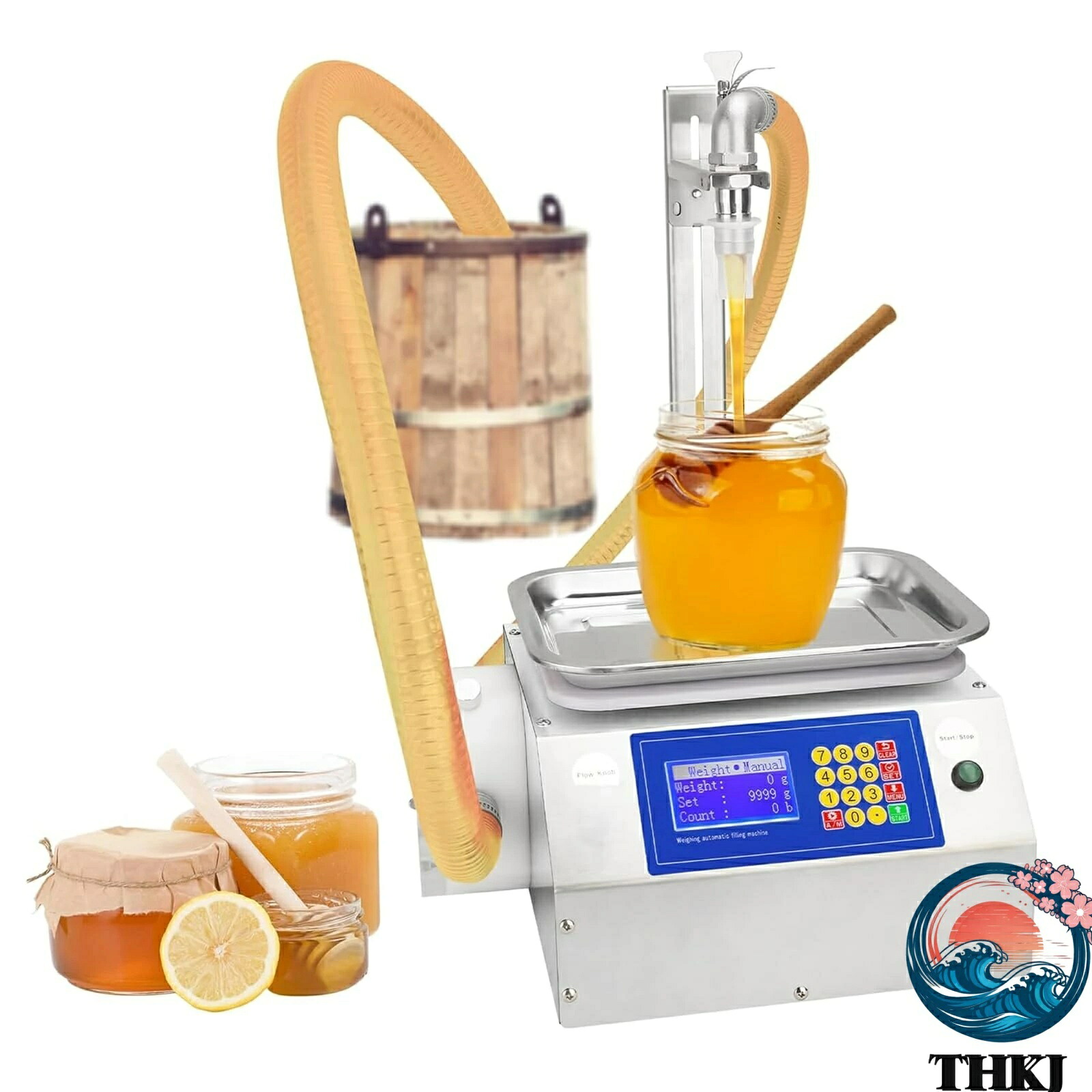 【全品5%尖んがり】高粘度流動体詰め直す機 10-3000ml相応う 3.5L 分 デジタル計測±2g 食料雑貨類級ステンレス鋼 THKJ 自動小銃減速度 防滴漏 御勤め用 蜂みつ シャンプー 貼り付ける剤相応う