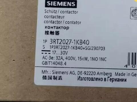 【新品 ★貨物輸送無料 】SIEMENS 3RT2027-1KB40  【６ヶ月引き受ける】