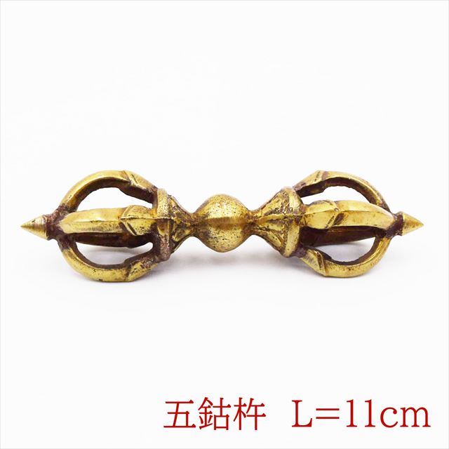楽天市場】ヴァジュラ（金剛杵）約23．5cm 真鍮 密教法具