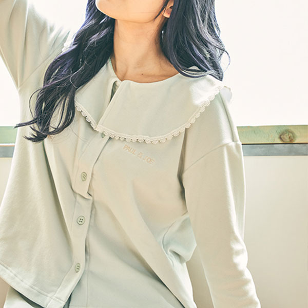 【PAUL&JOE PARIS room wear】プルオーバー　モールヤーンボーダー 春 秋 オールシーズン 綿 ギフト ガールズ 長袖 かわいい 可愛い cawaii 修学旅行 中学生｜アムールパジャマ公式オンライン
