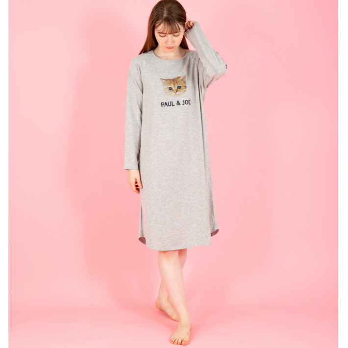 Paul Joe Paris Room Wear ポールアンドジョー ルームウェア ヌネットプリント ルームドレス レディース 春 夏 秋 オールシーズン 綿 ギフト ガールズ 長袖 かぶり ワンピース かわいい 可愛い Cawaii 修学旅行 中学生 Csg Com Py