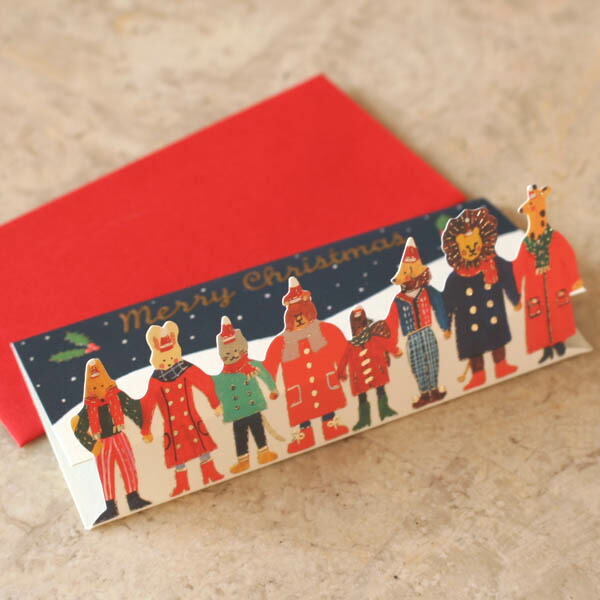 楽天市場】ミニクリスマスカード「楽しいサンタのソリ」【少し横長の