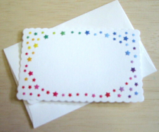 【楽天市場】ミニメッセージカード「七色の星」【名刺型・封筒つき】【グリーティングカード・ギフトカード・メッセージ