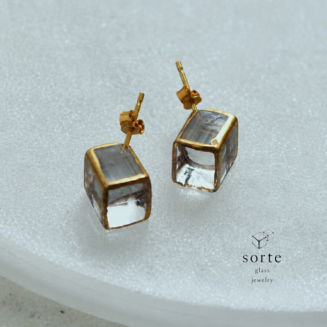 sorte ソルテ ガラスキューブピアス sgj-005p レディース【クーポン対象】