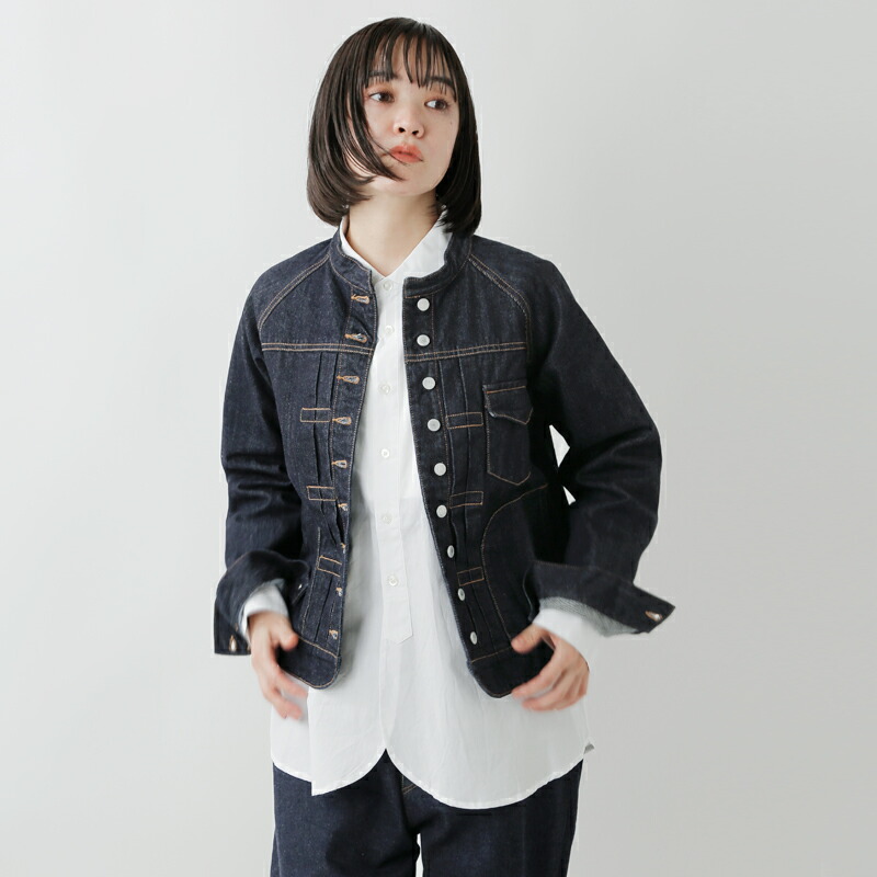 ista-ire イスタイーレ デニムバルーンジャケット イスタイーレ ista-ire服 デニムジャケット 綿麻デニム