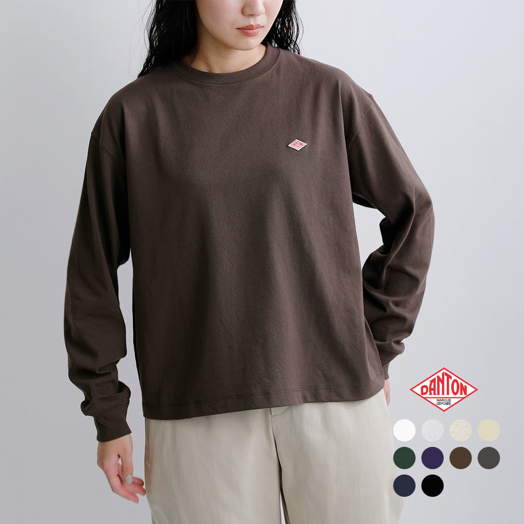 ダントン DANTON 長袖 オープンエンドジャージー クルーネック ロングスリーブ Tシャツ dt-c0269tcb-26ss レディース 2026ss新作 春夏カットソー ロングスリーブ 無地 シンプル トップス【海外出荷不可】