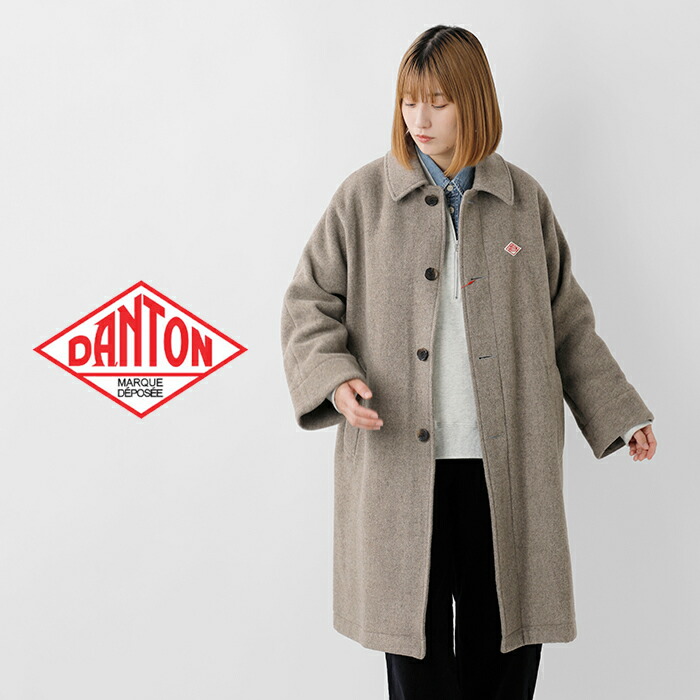 DANTON ダントン ウール ライト パイル ドルマン ロング コート dt