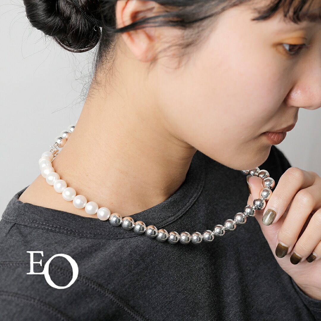 EO イオ メタリックボール 淡水パール ネックレス “Hollow Ball ＆ Pearl necklace” eo25aw-22 レディース【クーポン対象】
