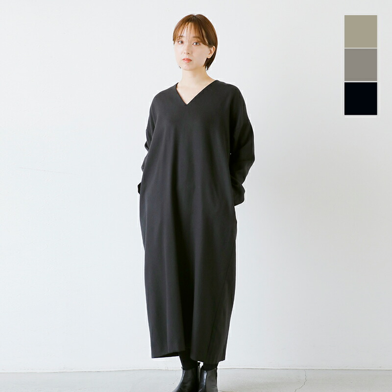 evam evaエヴァムエヴァ　日本製カシミヤコットンニットワンピース　美品 evam evaエヴァムエヴァ 日本製カシミヤコットンニット