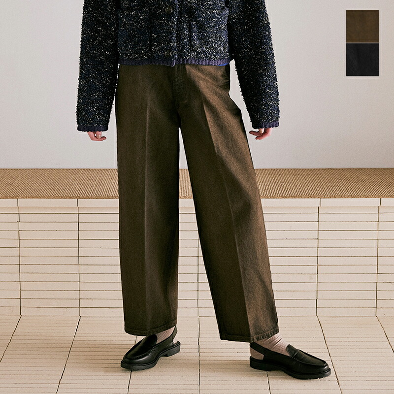 セール【50%OFF】whyto ホワイト センタープレス デニム トラウザー パンツ “centerpress denim trouser” wht25fpt4061-nk レディース【サイズ交換初回無料】【クーポン対象】