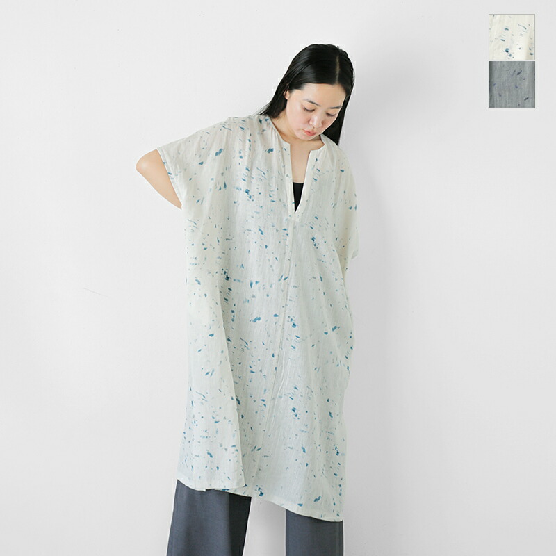 evam eva エヴァムエヴァ リネン プリント ポンチョ e251t245 レディース【クーポン対象】