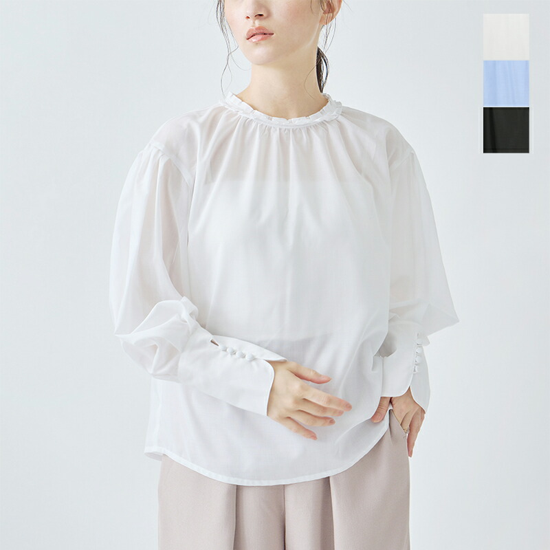 楽天市場】【40%OFF】whyto ホワイト バルーンスリーブ ブラウス