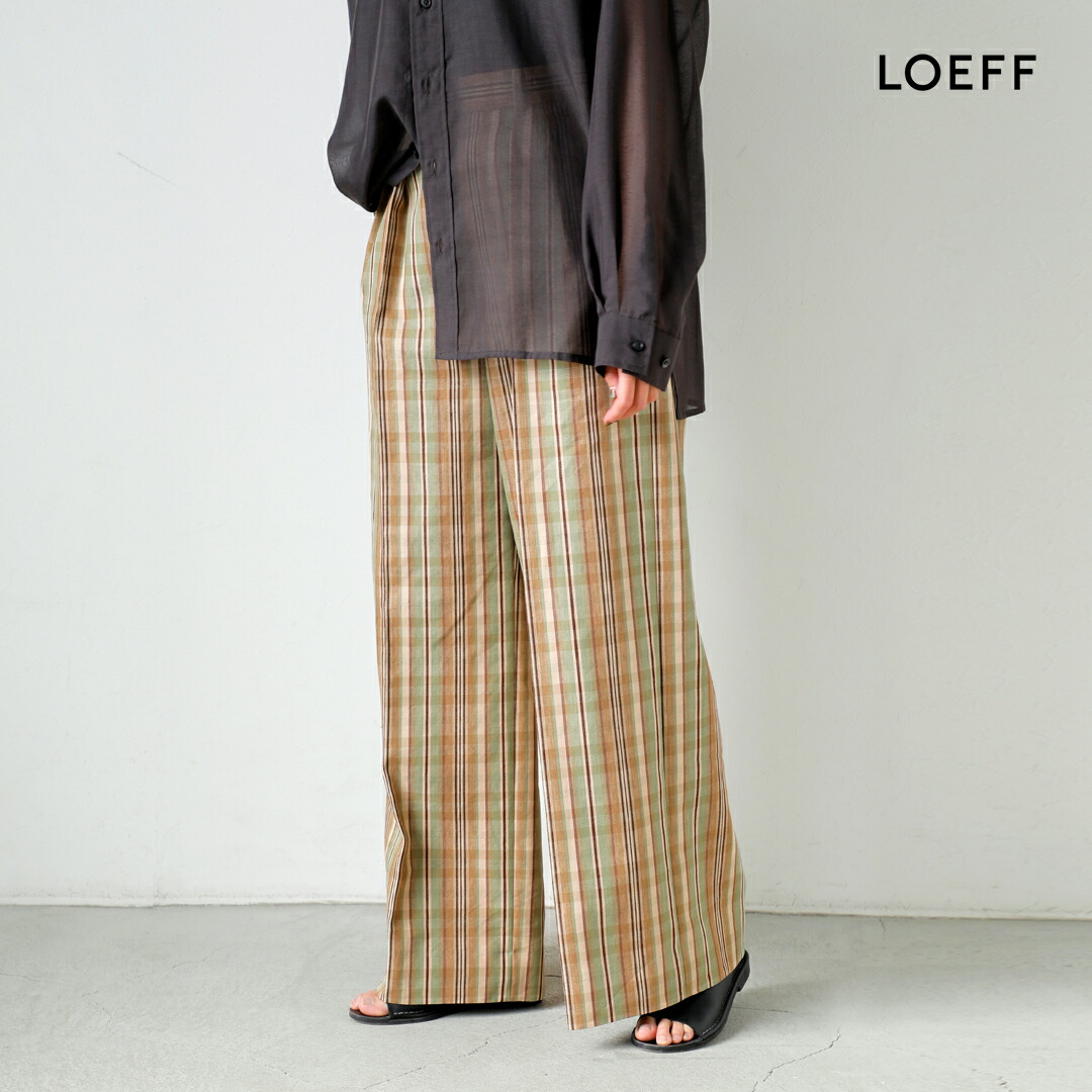 LOEFF ロエフ チェック ヘビー バギーパンツ 8814-2-000002 レディース 2026ss新作 春夏【サイズ交換初回無料】【クーポン対象】