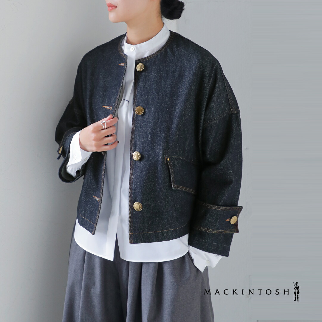 MACKINTOSH マッキントッシュ ハンビー ノーカラー ショート デニム ジャケット “HUMBIE NO COLLAR SH DNM JK MB” l261nd1004bgalt レディース 2026ss新作 春夏 アウター【クーポン対象】