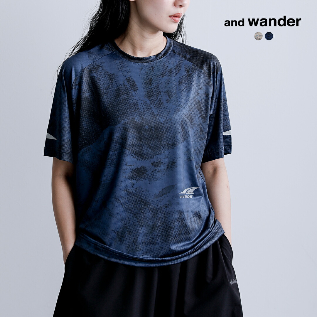 and wander アンドワンダー &times;ALTRA アルトラ グラフィック 半袖Tシャツ ALTRA&times;and wander graphic SS T 574-6164502 レディース｜aranciato（アランチェート）