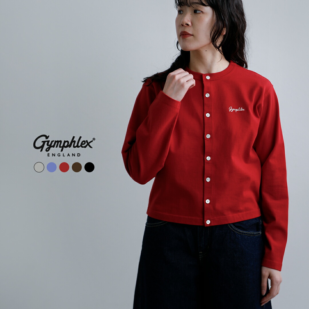 Gymphlex ジムフレックス コットン天竺 ショート クルーネック カーディガン gy-c0367sct レディース 2026ss新作 春夏【海外出荷不可】【クーポン対象】