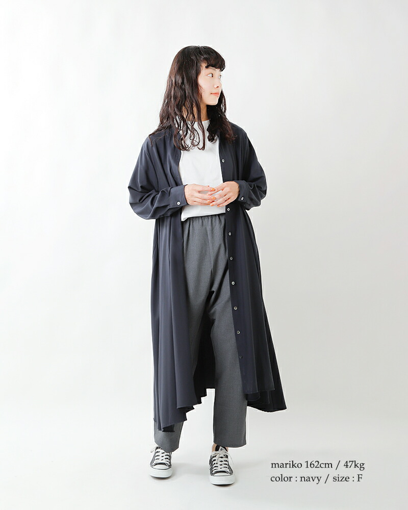 楽天市場 21aw新作 Mizuiro Ind ミズイロインド T Rバンドカラーフレアシャツワンピース 3 Yn Aranciato アランチェート