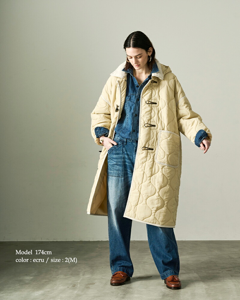 kha:ki カーキ ミリタリー キルト ダッフルコート “MIL QUILT DUFFLE