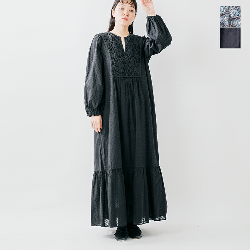 ne Quittez pas ヌキテパ コットン レース ヨーク ドレス “Cotton Organza Paisley Dance / Cotton Jacquard Lace Yoke Dress” 010452wg5-wj2 レディース【クーポン対象】 24,992円