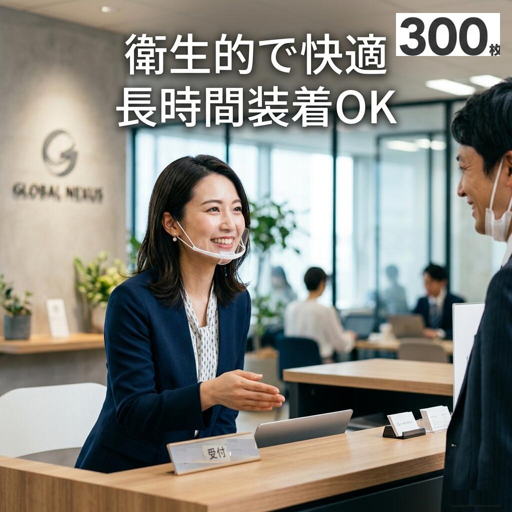 最短翌日 300枚セット マウスシールド 透明マスク マスクシールド フェイスシールド クリアマスク マウスガード 口元ガード 口元 透明 透明シールド フェイスガード 飛沫防止 感染対策 感染予防 ウイルス対策 曇り止め 防曇 軽量 男女兼用 大人用 業務用 個包装 洗える