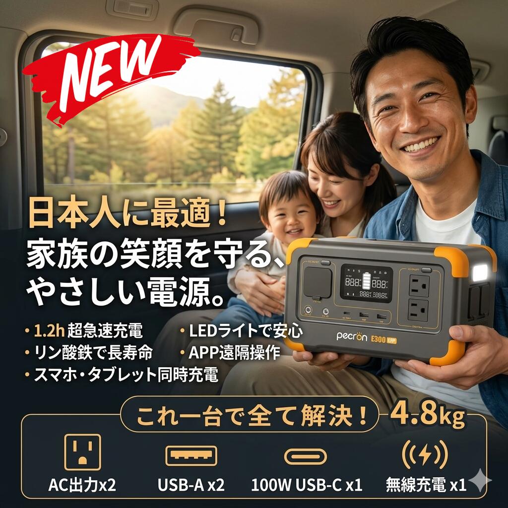 ポータブル電源 小型 リン酸鉄 600W 288Wh ポータブルバッテリー 蓄電池 APP遠隔操作 UPS Type-C充電 LEDライト付き ソーラー充電 停電対策 防災 50Hz 60Hz対応 急速充電 軽量 大容量 車中泊 キャンプ アウトドア 非常用電源 災害用 家庭用 バックアップ電源 AC定格600W 充電