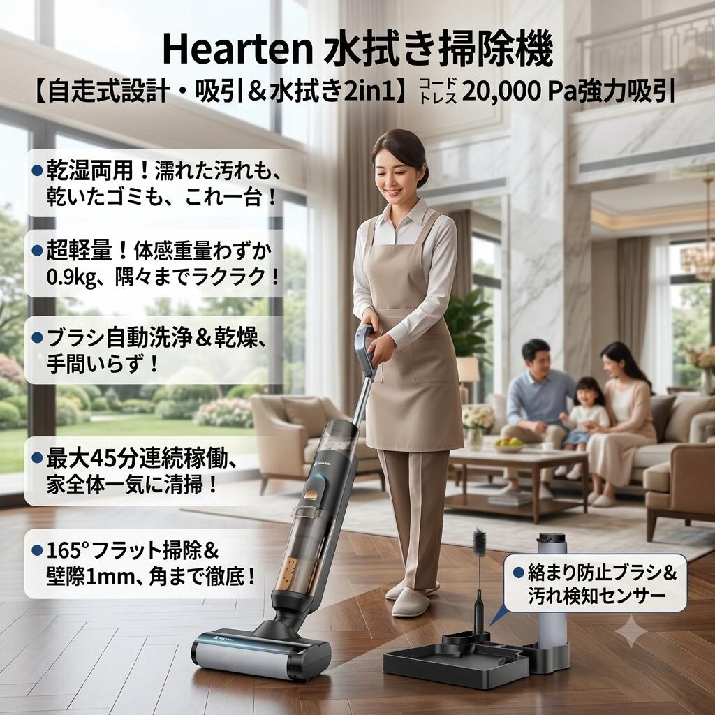 水拭き掃除機 掃除機 コードレス掃除機 スティッククリーナー コードレス 乾湿両用クリーナー フロアクリーナー 電動クリーナー 水拭き 乾拭き 吸引 強力吸引 自走式掃除機 スティック掃除機 充電式掃除機 ハンディクリーナー サイクロン掃除機 モップ掃除機 床掃除機 水洗い|ARANCORONお急ぎ便 公式店