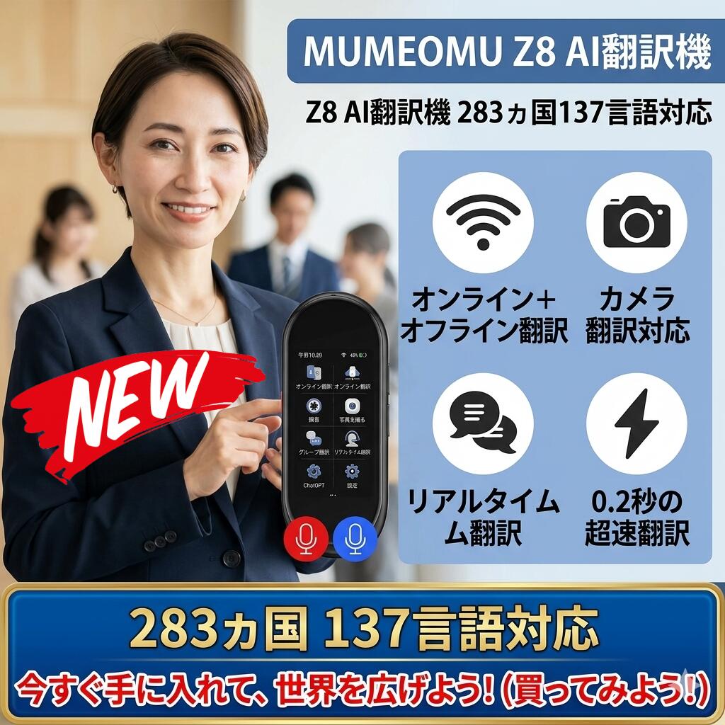 AI翻訳機 音声翻訳機 翻訳機 携帯翻訳機 通訳機 リアルタイム翻訳 双方向翻訳 オンライン翻訳 オフライン翻訳 カメラ翻訳 録音翻訳 写真翻訳 自動翻訳 多言語翻訳 音声通訳 即時翻訳 瞬間翻訳 旅行翻訳機 海外旅行 出張 ビジネス 会話翻訳 外国語翻訳 日本語 英語 中国語
