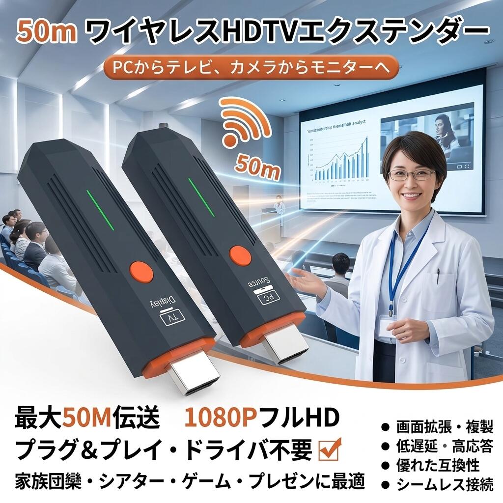 最短翌日 "30日返品保証" "送料無料" ワイヤレスHDMI HDMI 送受信機 無線HDMI トランスミッター レシーバー 無線化 送信機 受信機 ミラーリング 1080P 4K 5GHz 2.4GHz 低遅延 音画同期 映像転送 音声転送 ワイヤレス転送 HDMIエクステンダー 送受信セット 設定不要 WiFi不要|ARANCORONお急ぎ便 公式店