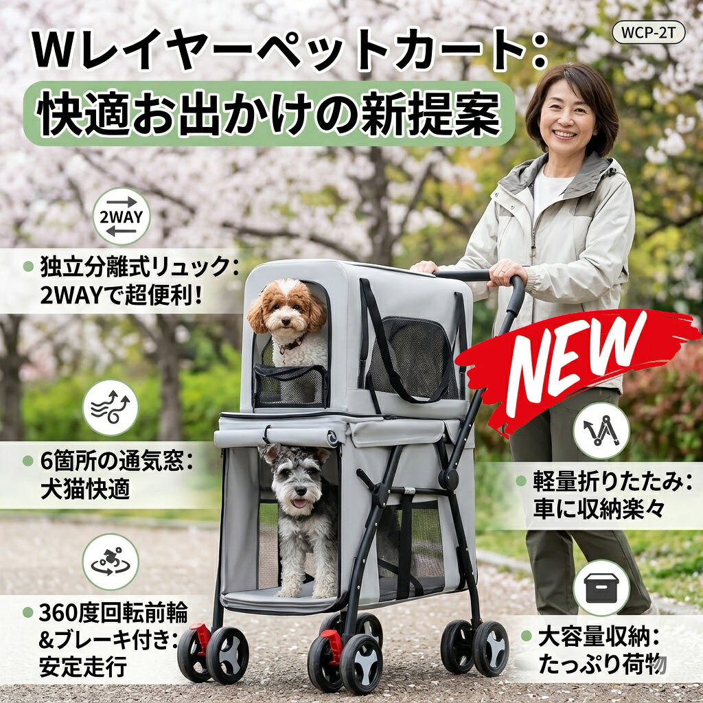 最短またの日 \"30日返品引き受ける\"" \""貨物輸送無料\"" 愛玩動物手押し車 ペットバギー 犬用手押し車 猫用手押し車 多頭用愛玩動物手押し車 2段式愛玩動物手押し車 二層愛玩動物手押し車 ダブルペットカート 折りたたみ愛玩動物手押し車 引きはなす型愛玩動物手押し車 愛玩動物持ちはこび 犬用乳母車 小型犬 中型犬 猫 多頭飼い"
