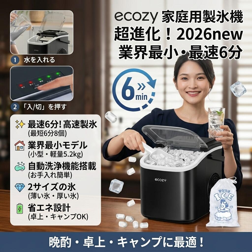 最短翌日 "30日返品保証" "送料無料" 製氷機 家庭用 高速製氷機 自動製氷機 製氷器 氷つくり機 アイスメーカー 卓上製氷機 小型製氷機 ポータブル製氷機 透明氷 製氷機 業務用 コンパクト 小型 最速6分 最短6分 自動洗浄 自動洗浄機能 2サイズの氷 2種類の氷サイズ 氷サイズ｜ARANCORONお急ぎ便 公式店 10,118円