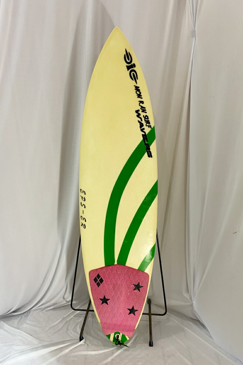 【中古】Mon ran surf wavers ショートボード [CLEAR×GREEN] 5’0” サーフボード