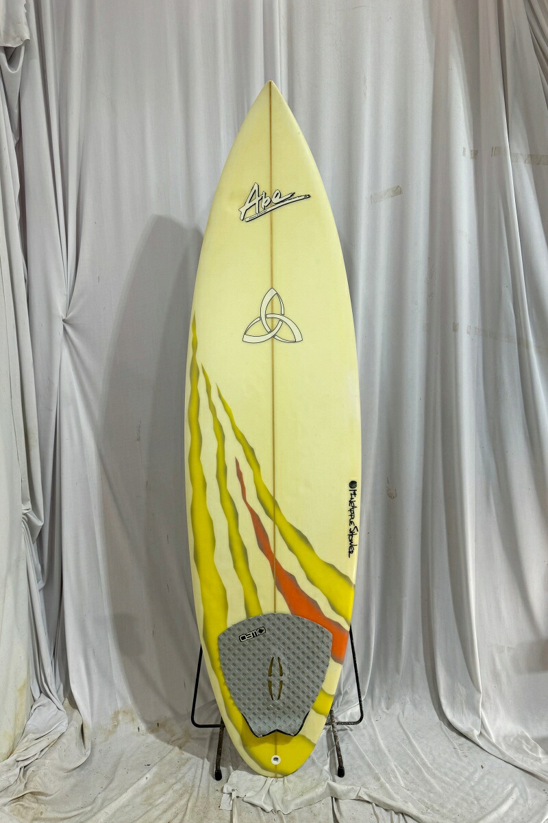 【中古】PINAPPLE SHOWER (パイナップルシャワー) ショートボード [CLEAR×YELLOW×GRAY] 6’4” サーフボード