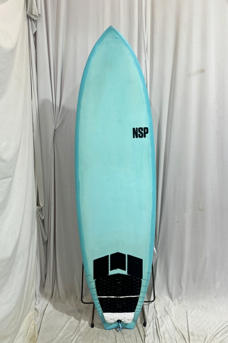 【中古】NSP (エヌエスピー) FISH ひな型 遊撃手ゲーム盤 [BLUE TINT]  6’4” サーフゲーム盤 フィン付