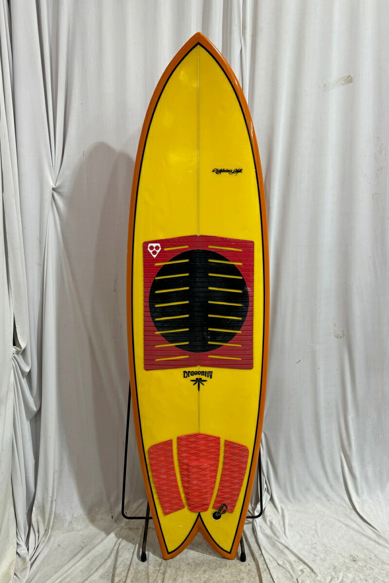 【中古】LIGHTNING BOLT (ライトニングボルト) DRAGONFLY ショートボード [YELLOW×ORANGE] 5’9” サーフボード